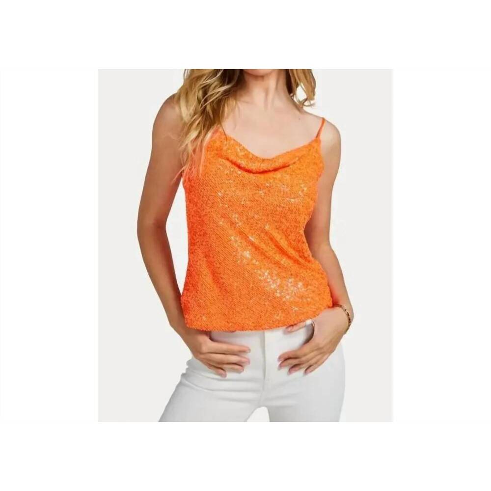 NEW GENERATION LOVE monet sequin cami top in papaya